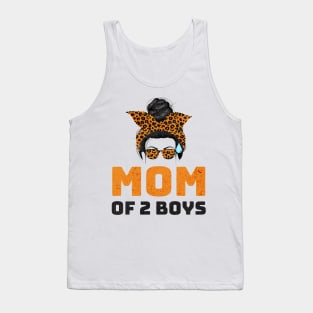 MOM OF 2 BOYS - Leopard Bandana Mom Graphic Tank Top